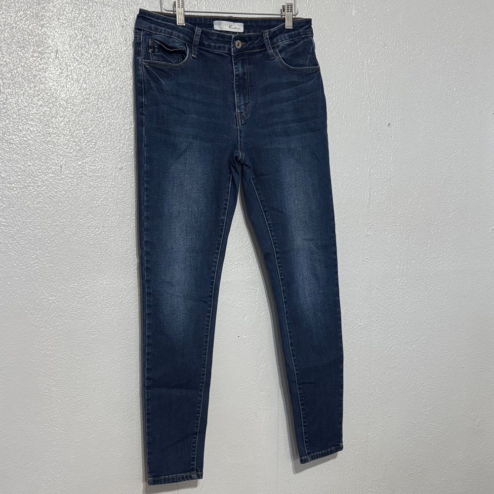 Kancan Maria High Rise Ankle Skinny Jeans Dark Wash Indigo Blue Stretch Denim 11 - Picture 3 of 10